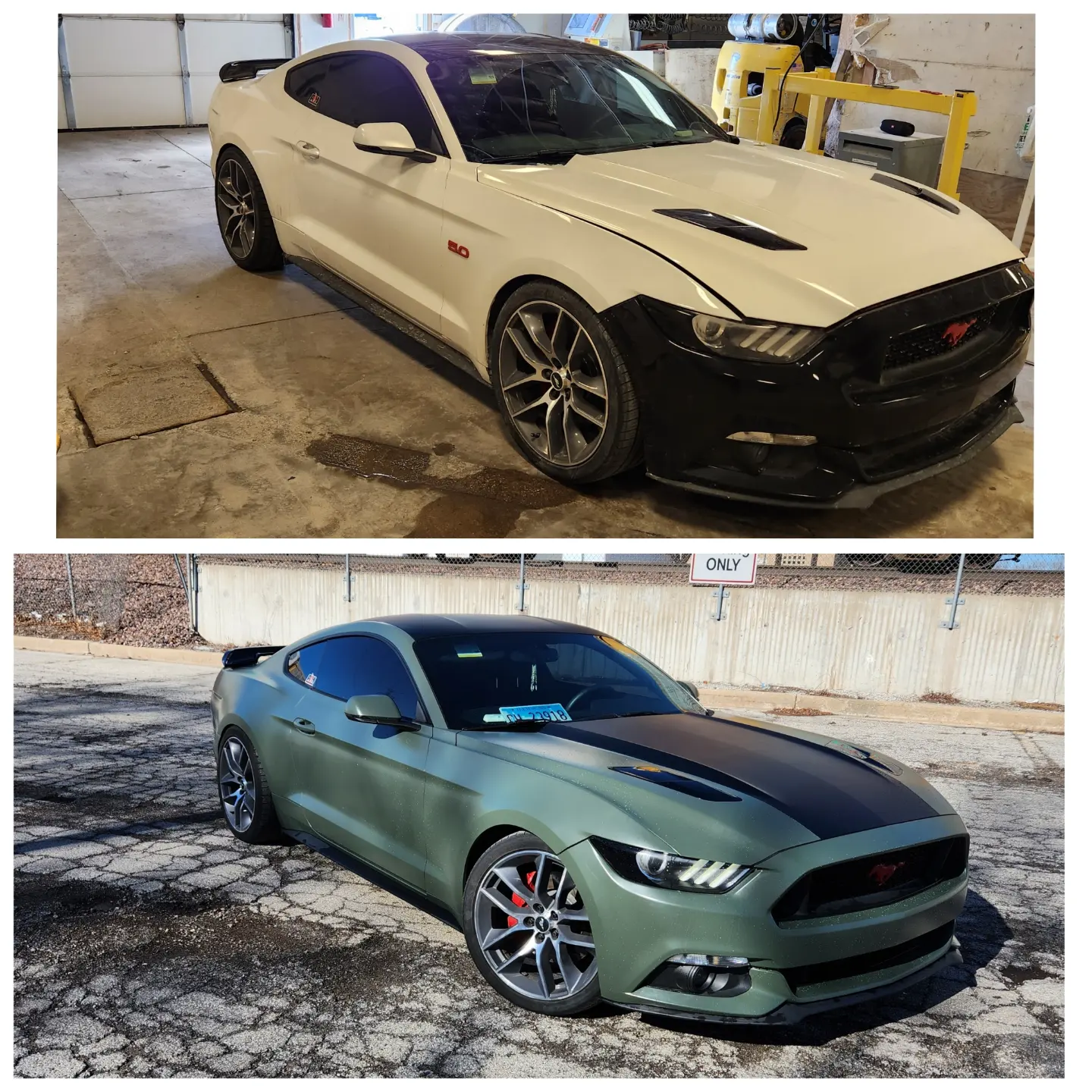 Before and After Mustang